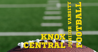 Knox Central Junior Varsity Football, photo of field with football at bottom.